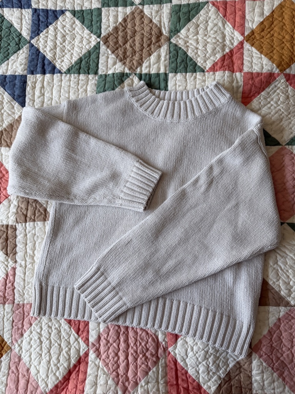Cotton Cream Crewneck Women’s Sweater